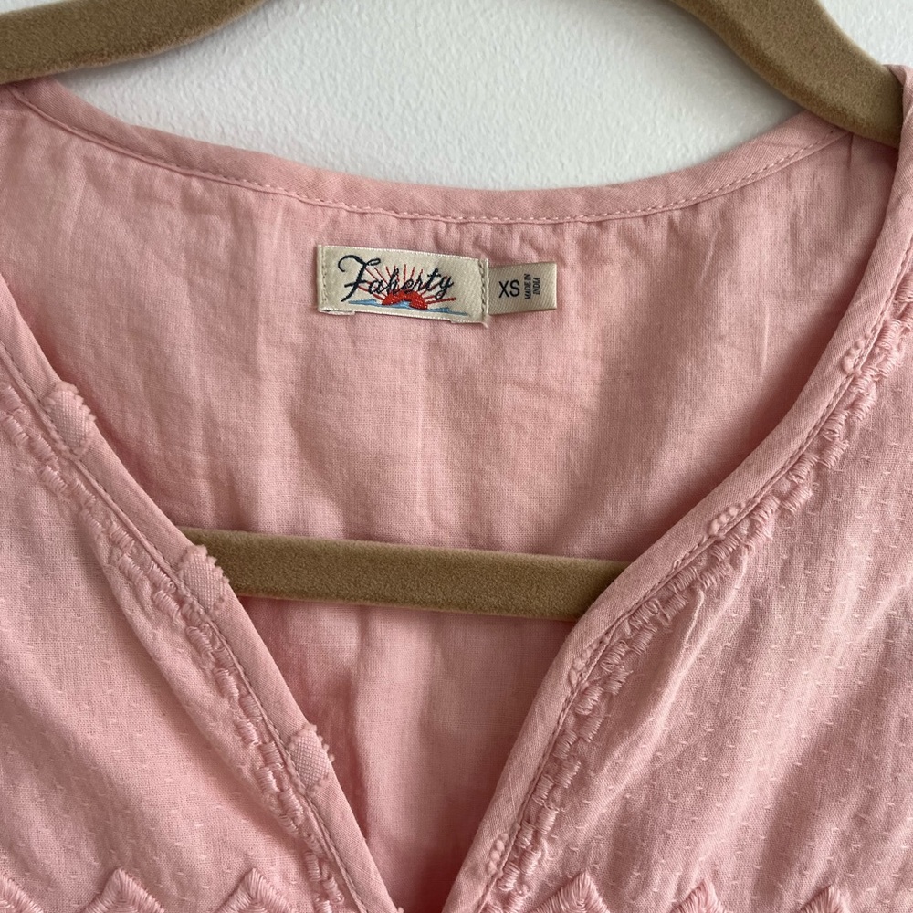 Faherty Pink Blouse - Picture 3 of 4
